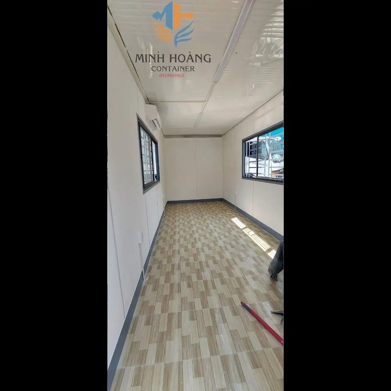 Container Văn Phòng 20 Feet Xám Viền Trắng Hiện Đại